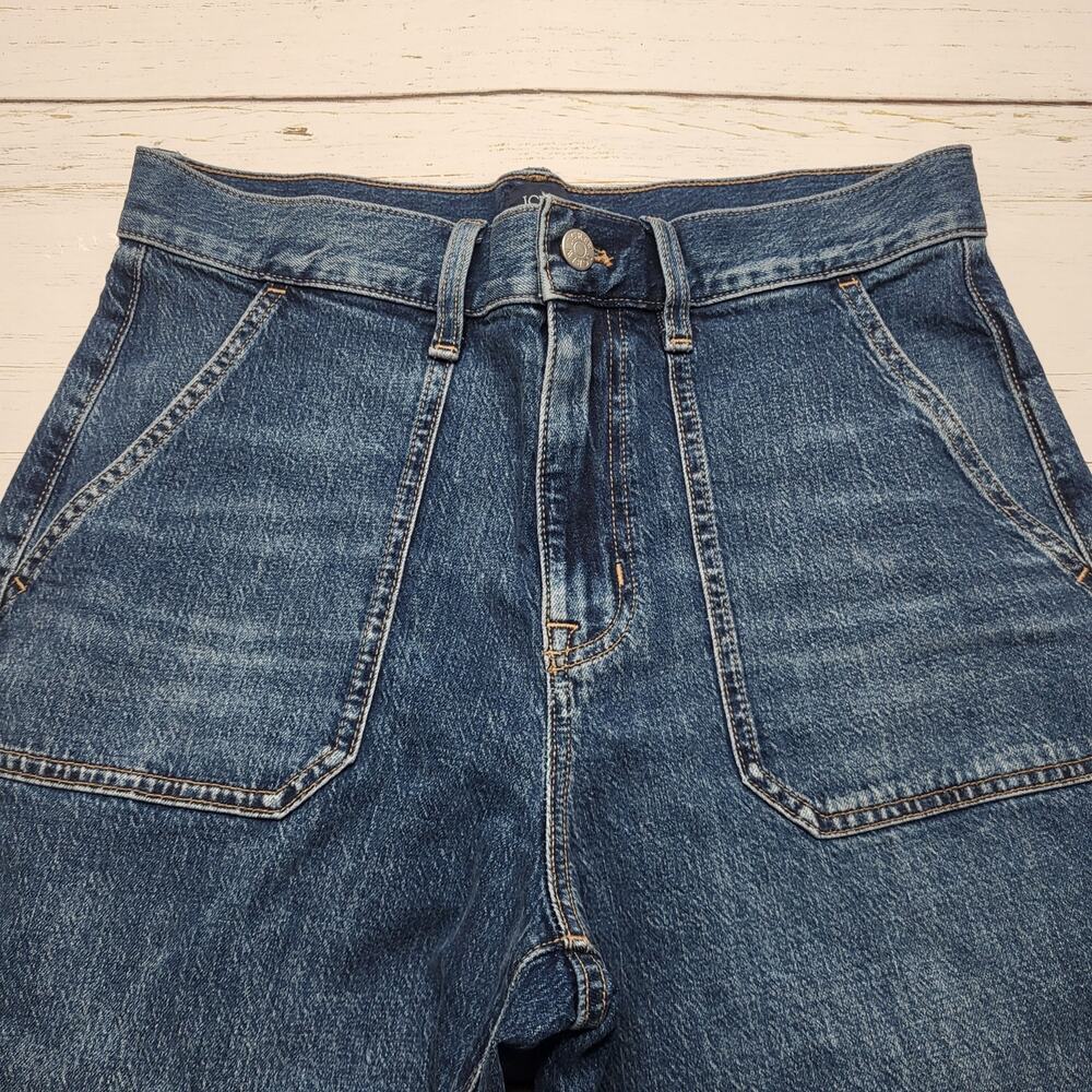 J. Crew Wide Leg Cropped Utility Jeans Stretch High Rise Medium Wash Trouser 28 - Picture 5 of 11